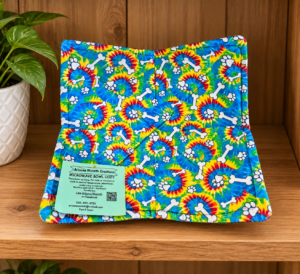 Dog Tye Dye white bones bowl cozy