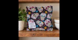 Sugar Skull black bowl cozy
