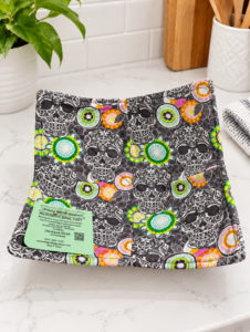 Sugar Skull grey bowl cozy